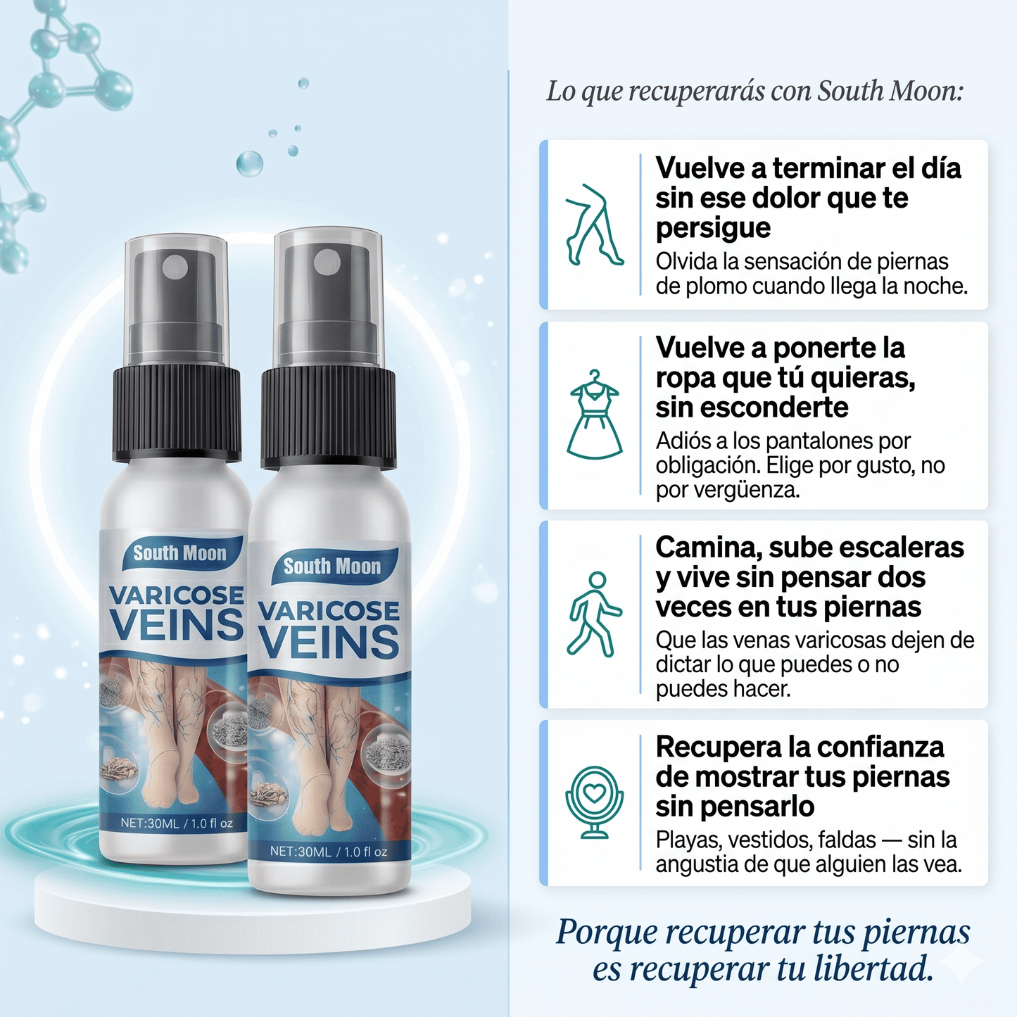Nuevo Spray Varicose South Moon® - SurtiShop