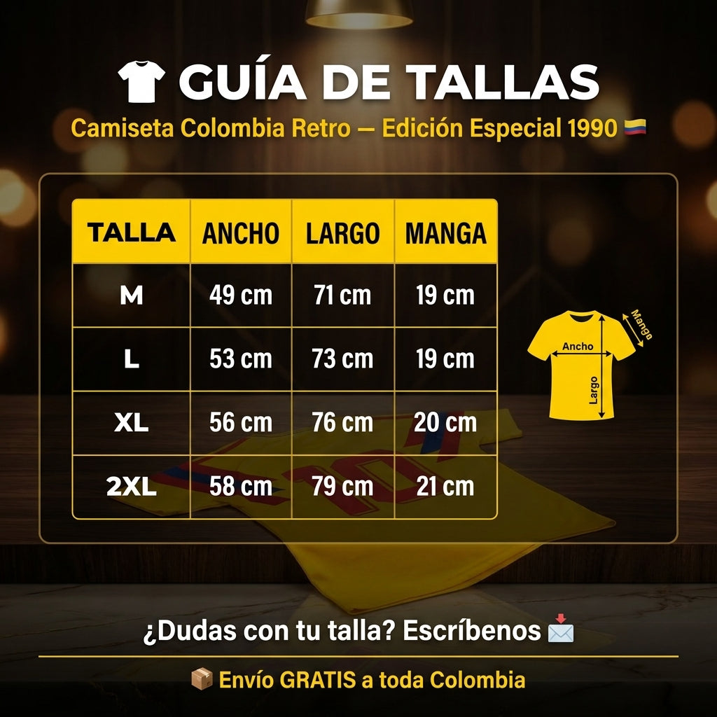 CAMISETA DE COLOMBIA RETRO - SurtiShop