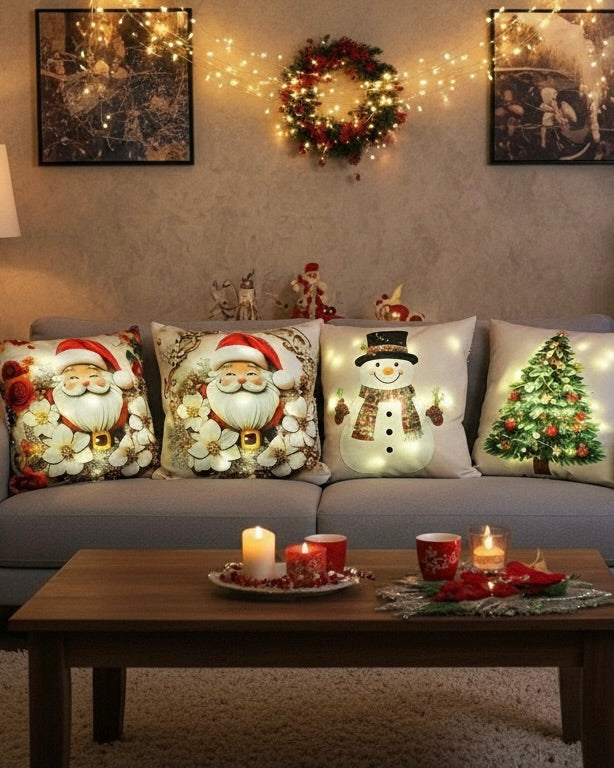 NUEVO SET PREMIUM DE FUNDAS NAVIDEÑAS CON LUCES