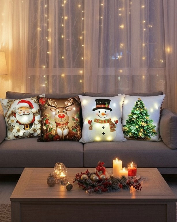 NUEVO SET PREMIUM DE FUNDAS NAVIDEÑAS CON LUCES